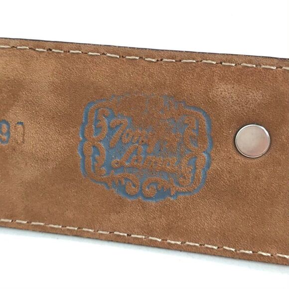 Vintage Y2K Brown Leather Fairy Grunge Boho Hippie Western Rhinestone Belt / 38 - Picture 7 of 9